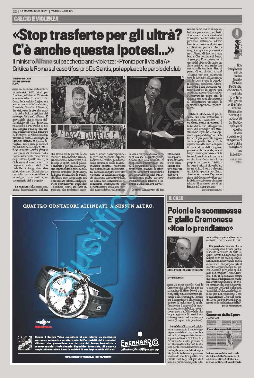 Campagna Eberhard quotidiano La Gazzetta